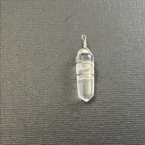 Elegant Silver Wire-Wrapped Crystal Pendant